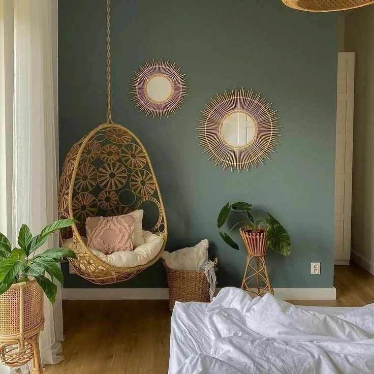 hanging-chair-bohemian-bedroom-ideas-on-a-budget