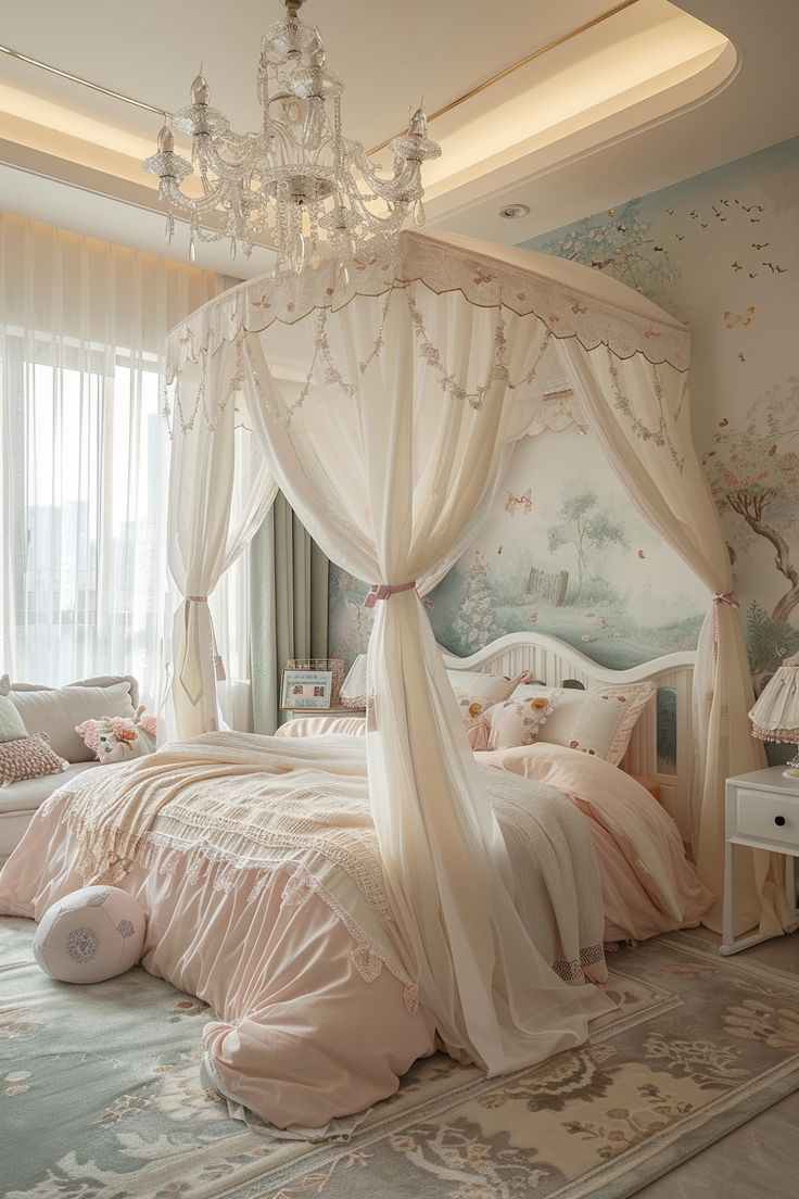 canopy-bed-with-sheer-drapes