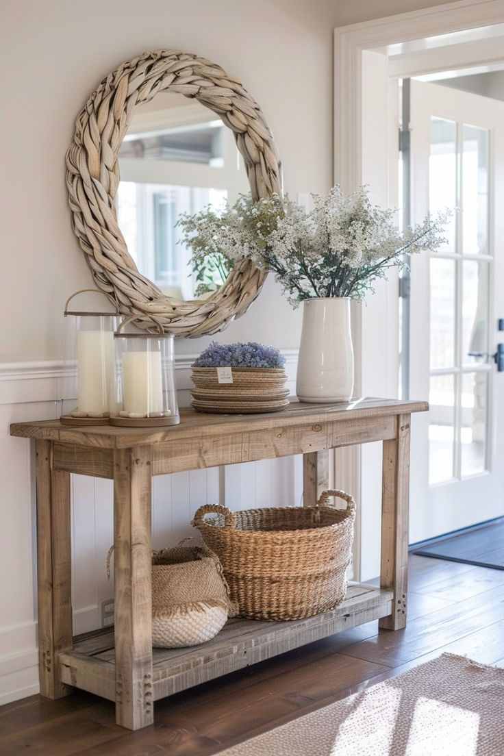 driftwood-mirror-coastal-entryway-decor-ideas