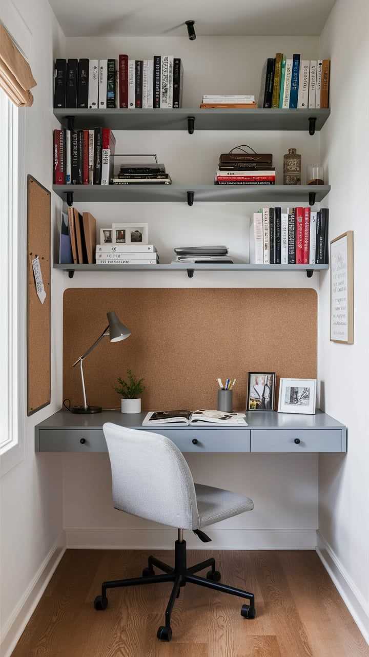 floating-shelves-small-office-wall-decor-ideas