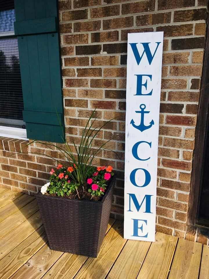 nautical-welcome-sign-coastal-entryway-decor-ideas