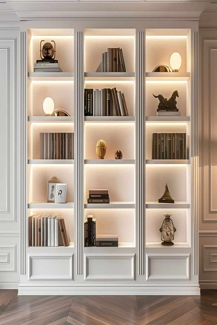 white-painted-bookcases-shabby-chic-living-room-ideas