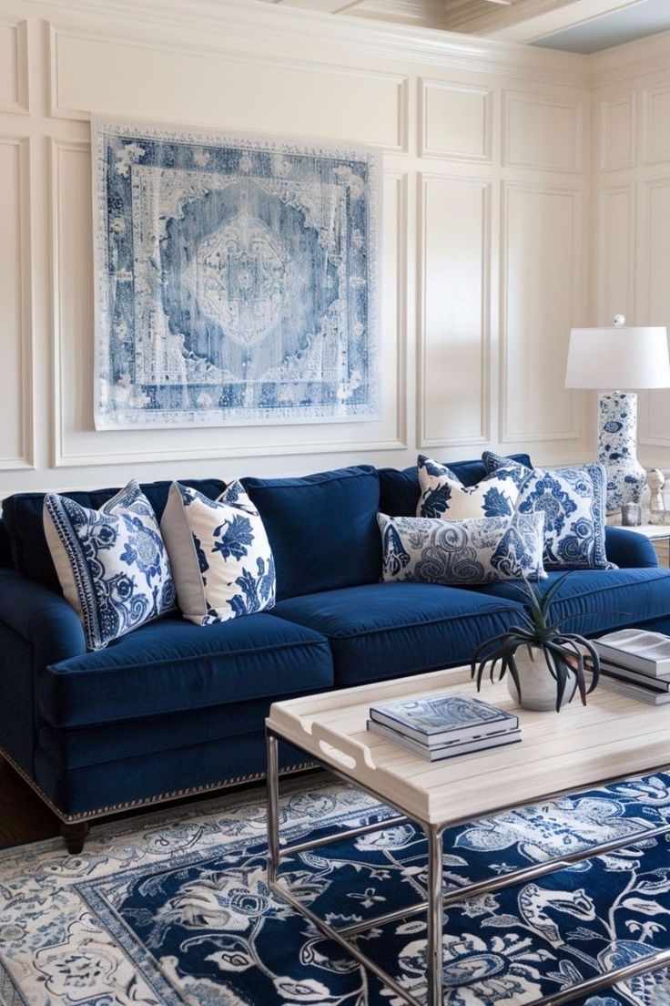 white-and-blue-palette-greek-style-living-room-decor ideas