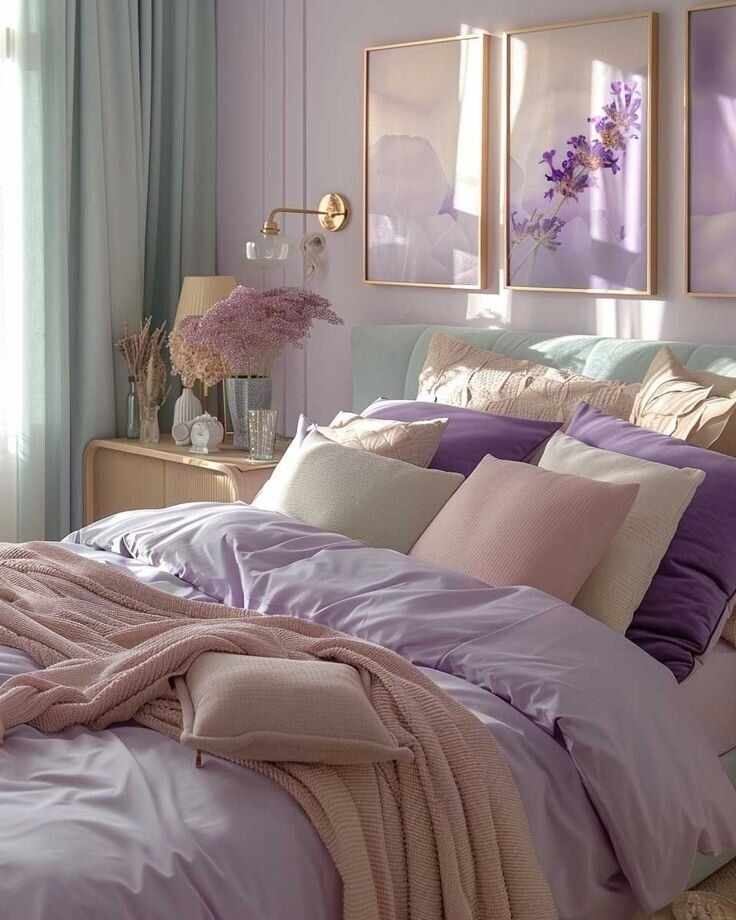 purple-picture-frames-purple-bedroom-decor-ideas