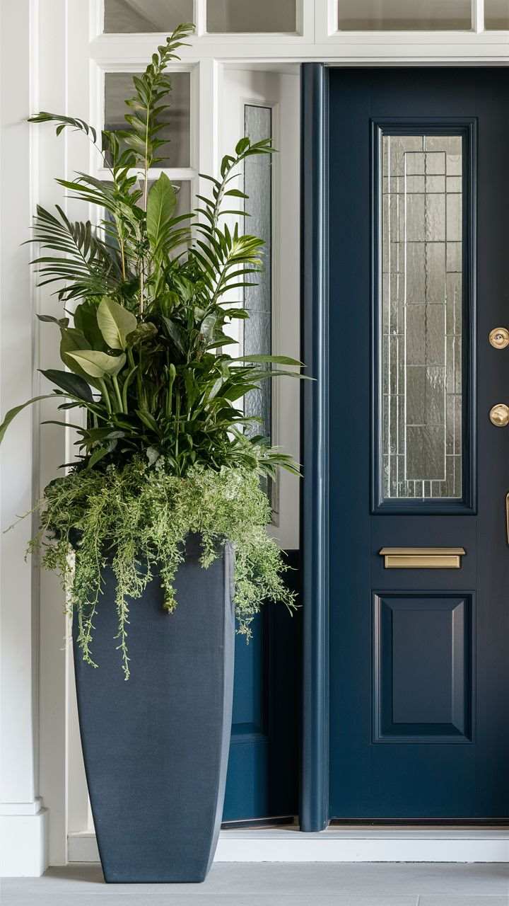 potted-plant-in-living-room-front-door-decor-ideas