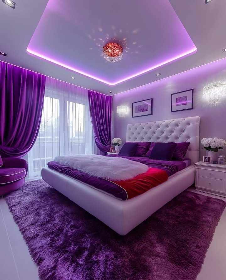 a-purple-bedroom-with-lavender-wall-purple-bedroom-decor-ideas