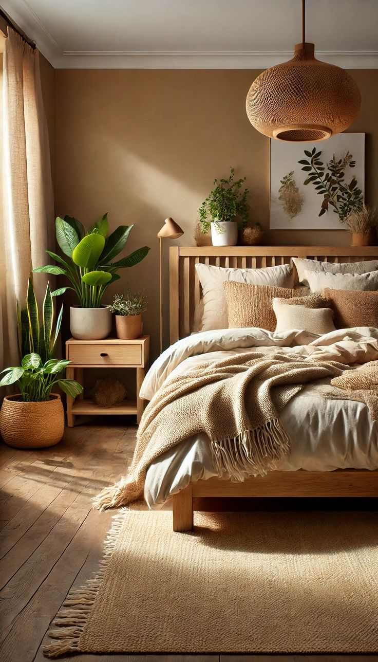 wooden-bed-frames-earthy-bedroom-decor-ideas