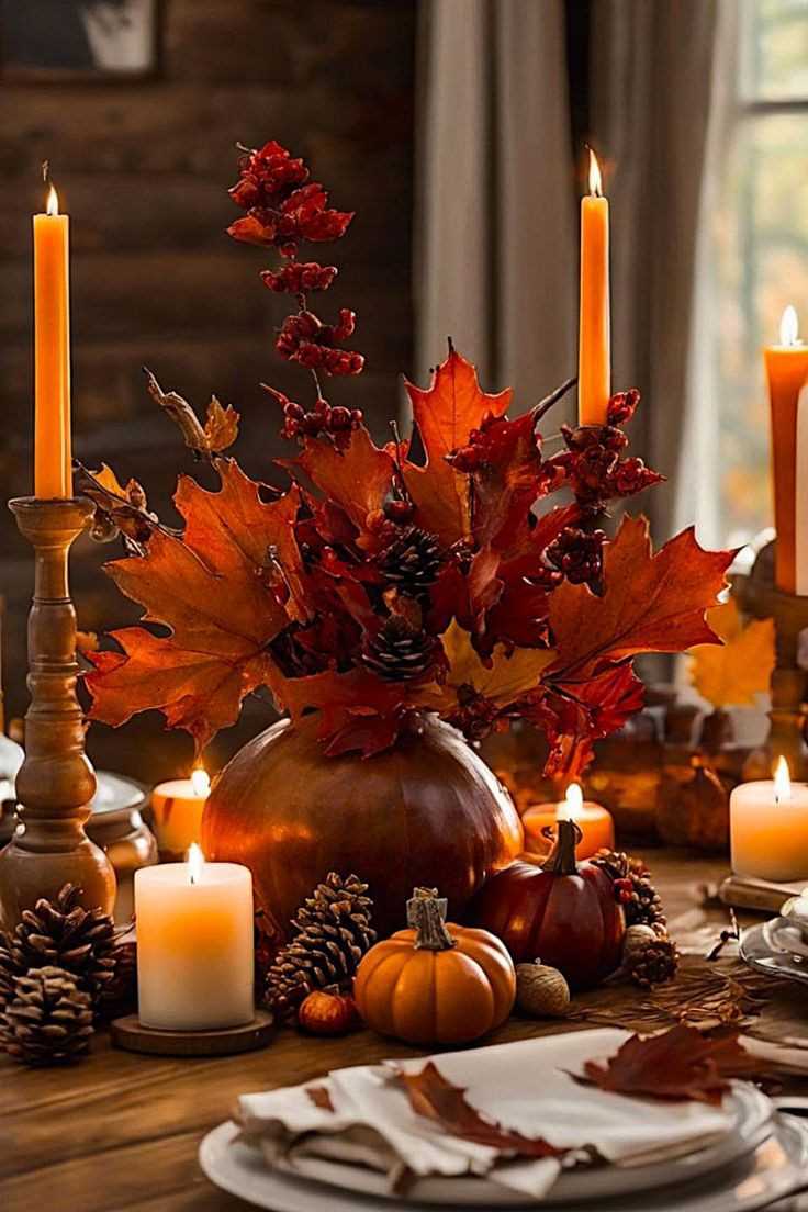 Pumpkin-Centerpieces-as-a-fall-decor-idea-for-home 