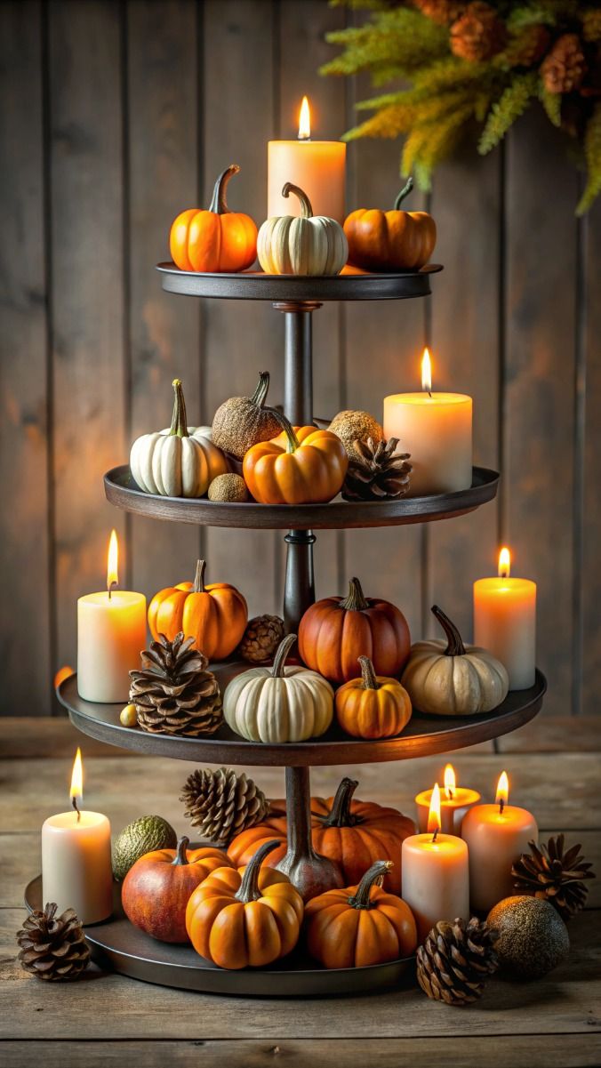 Tiered Pumpkin Display 