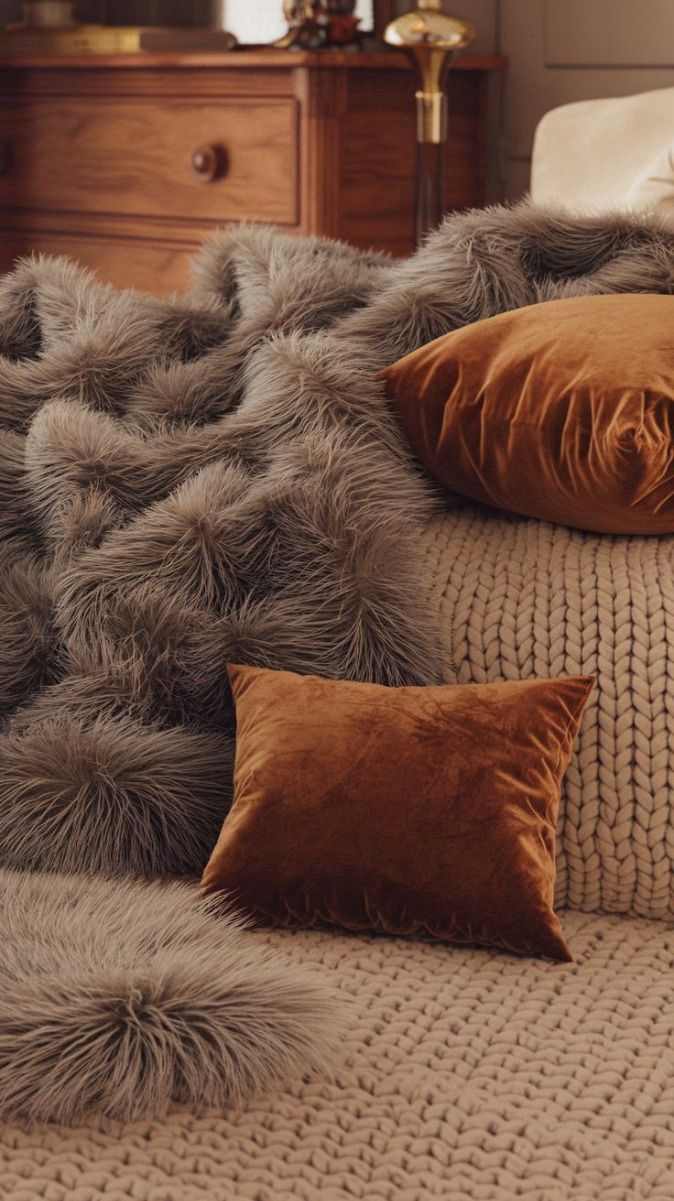 faux-fur-pillows-fall-bedroom-decor-aesthetics