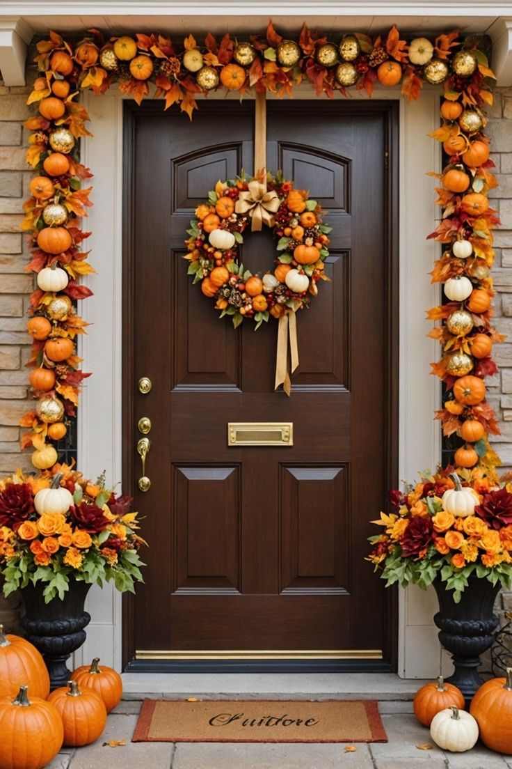 fall-themed-front-door-wreath