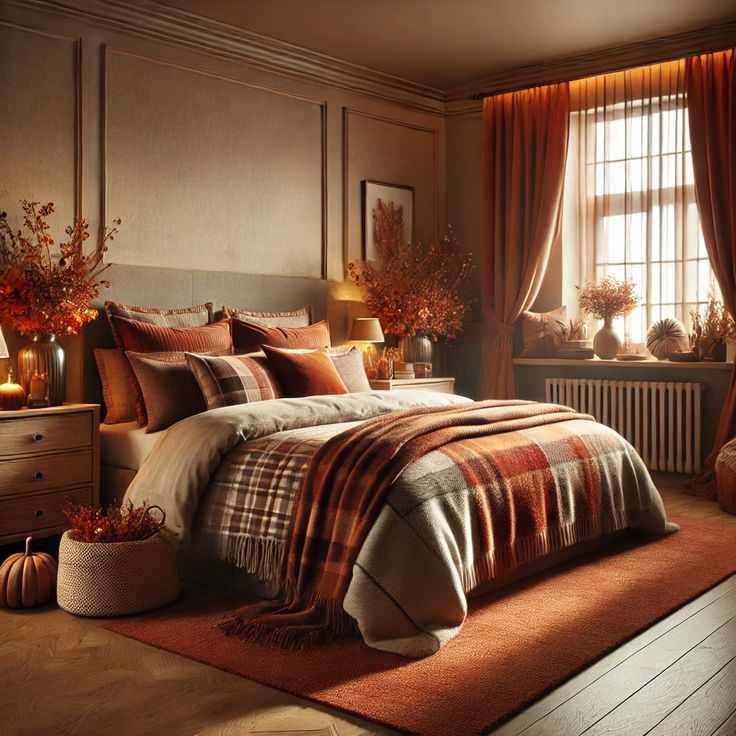 plaid-flannel-bedding-fall-bedroom-decor-aesthetics