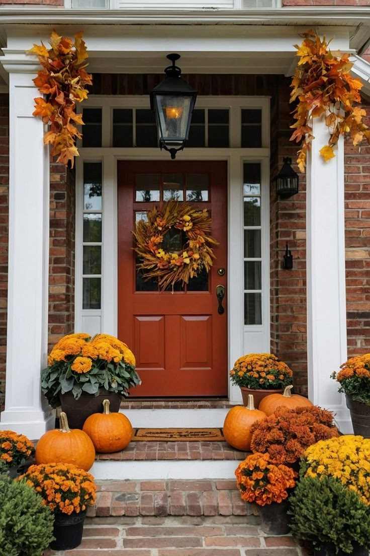 pumpkin-lined-walkway-autumn-home-exterior-ideas