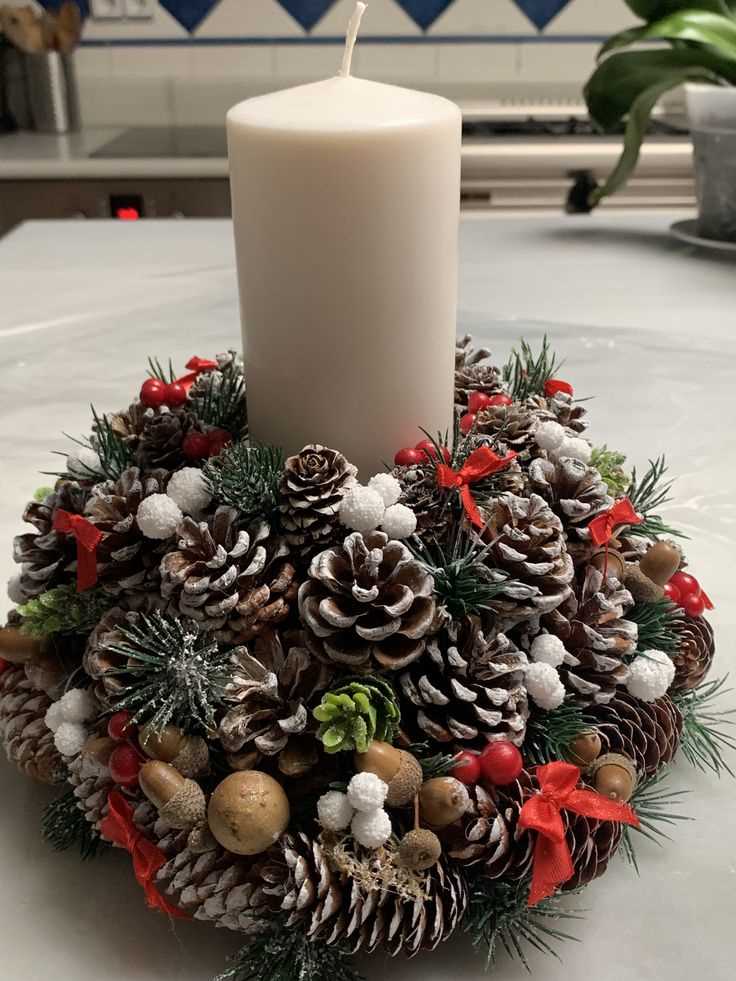 snowy-pinecone-display