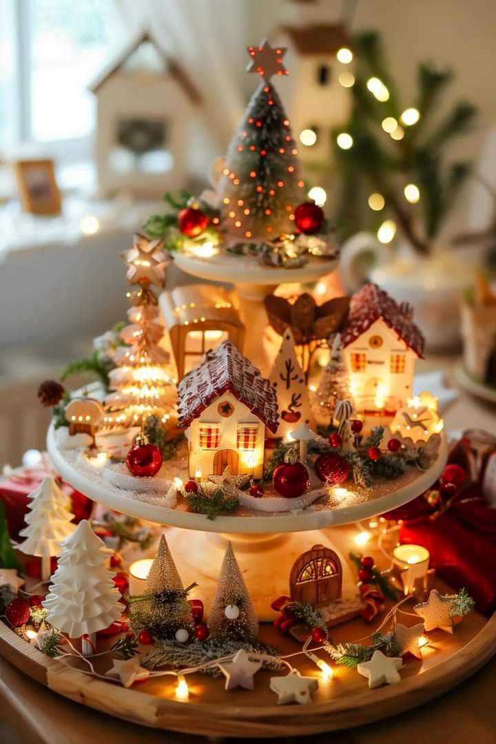 tiered-tray-vignette-christmas-vignette-ideas