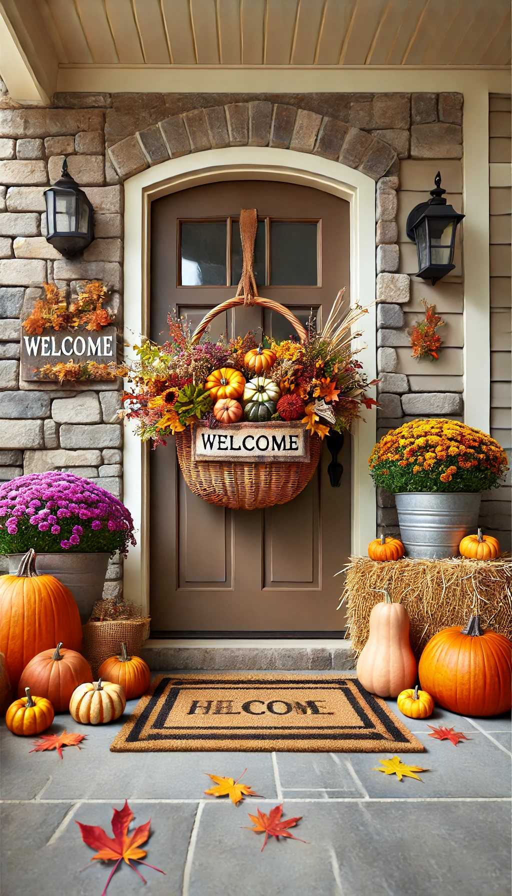 welcome-baskets-in-fall-front-porch