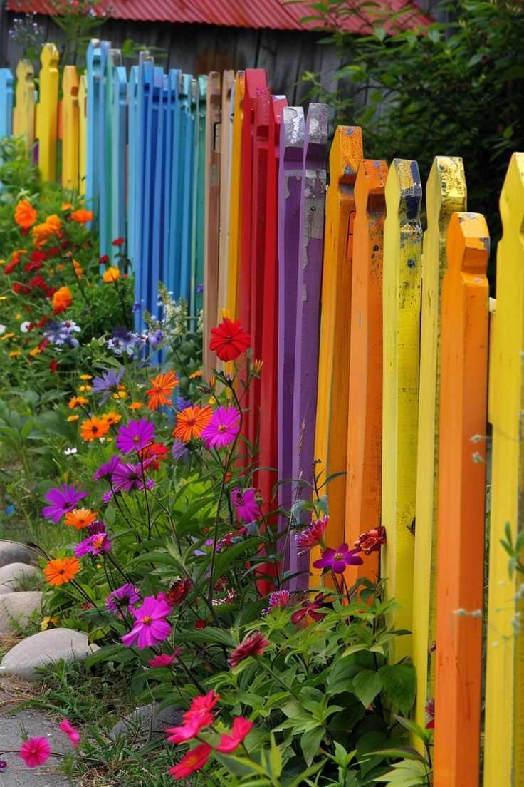 painted-fence-backyard-renovation-ideas