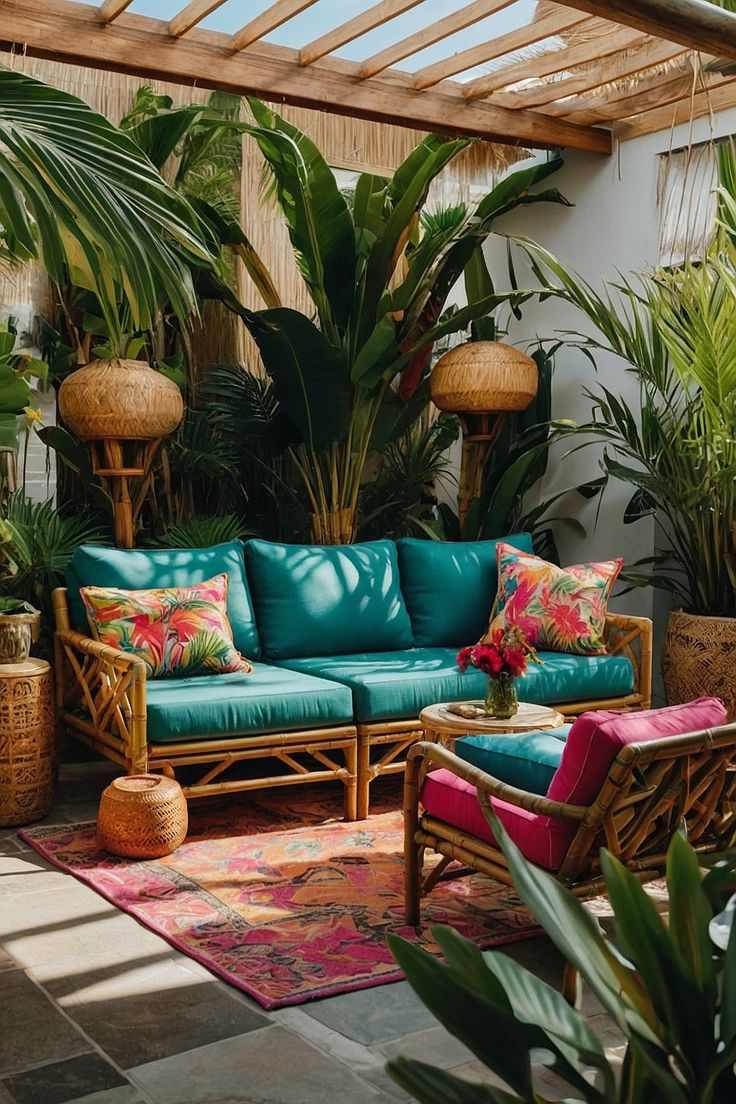 textured-pillows-boho-patio-decor-ideas