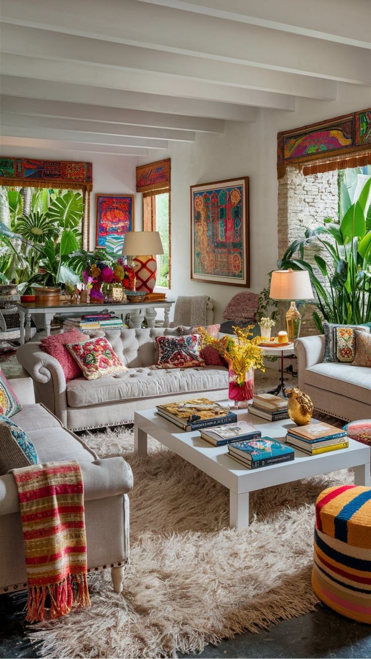 layer-rugs-boho-chic-living-room-ideas