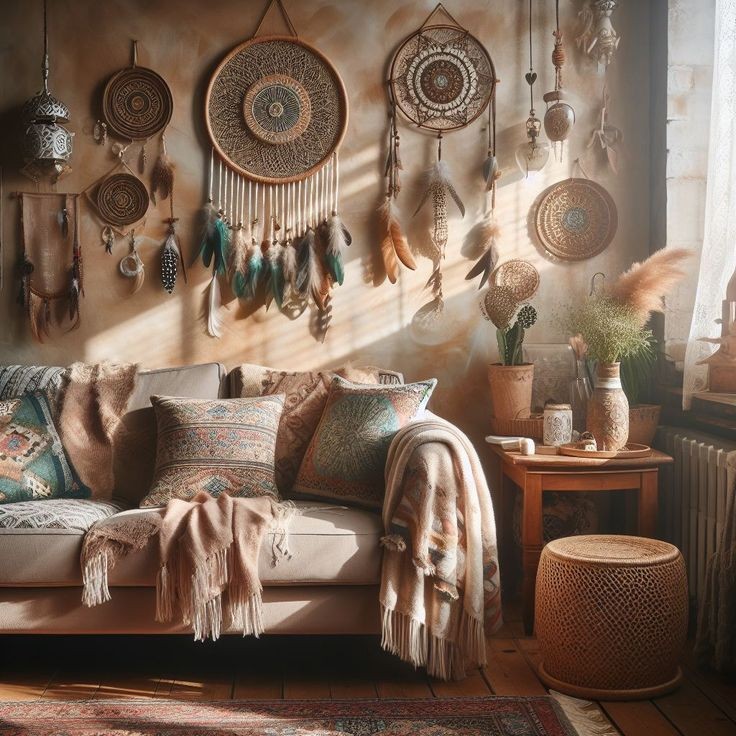 dream-catchers-and-feathers-boho-chic-living-room-ideas