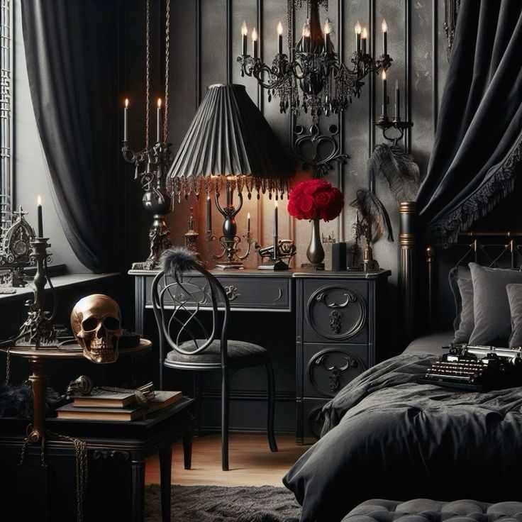 candelabras-purple-gothic-bedroom-decor-ideas