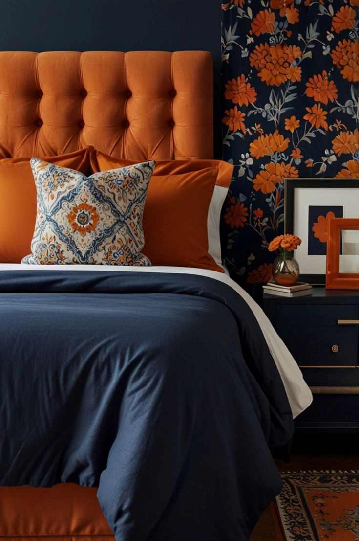 orange-and-blue-accents-orange-bedroom-decor-ideas