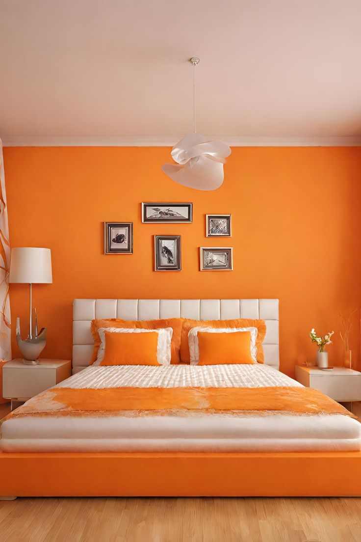 orange-gallery-wll-art-orange-bedroom-decor-ideas