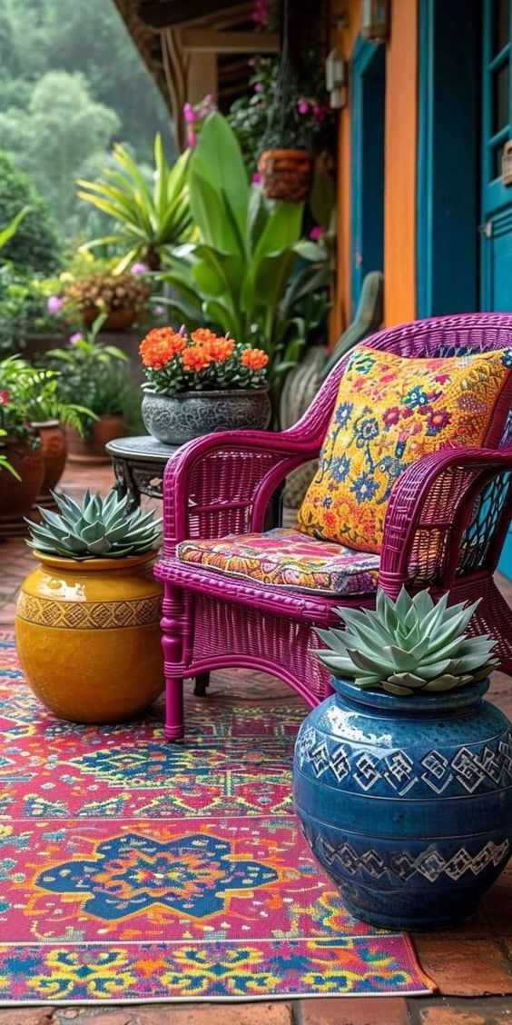 bright-ceramics-boho-patio-decor-ideas