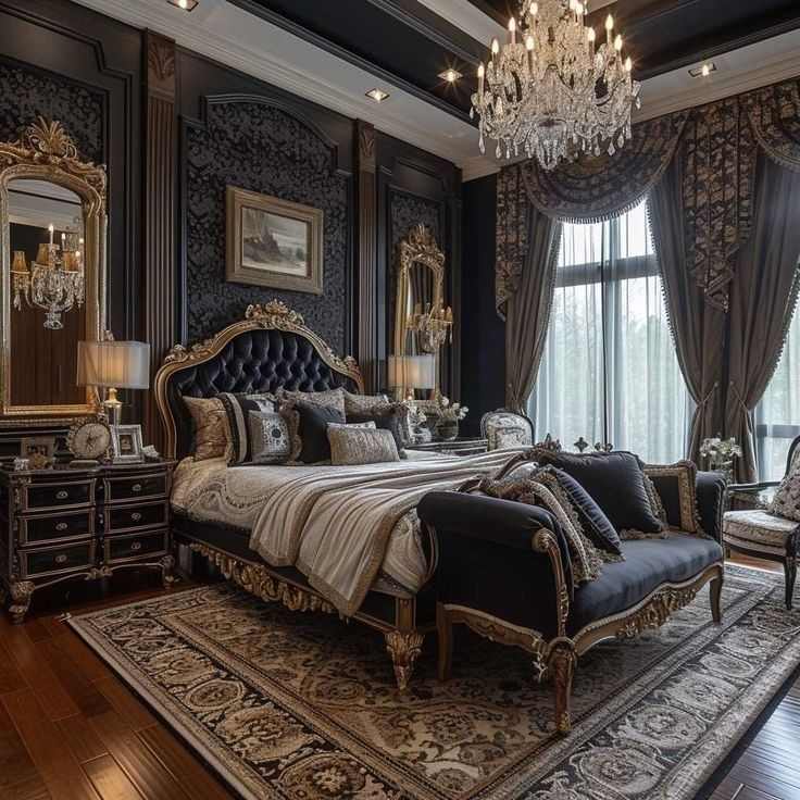 luxurious-silver-gothic-bedroom