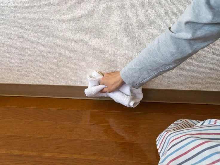 clean-baseboards-with-a-dryer-sheet