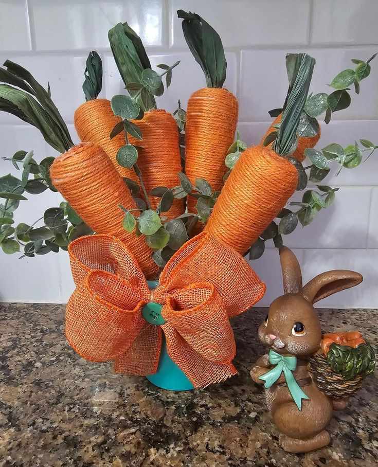 yarn-wrapped-carrots-easter-craft-ideas