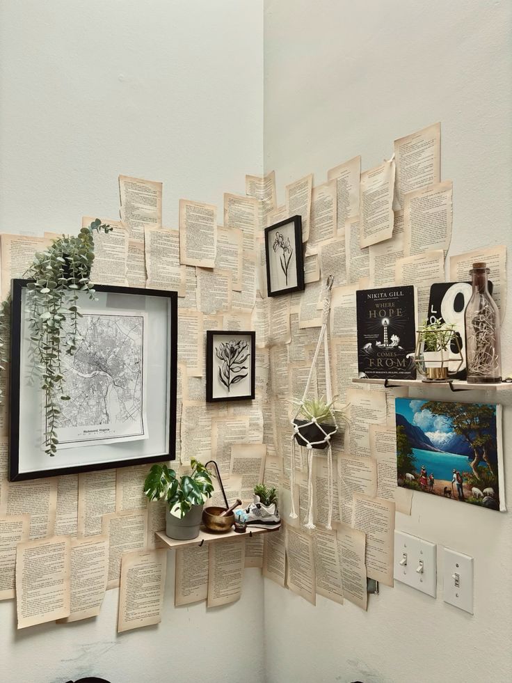 Book-Page-Wall-Art-as-one-of-the-budget-friendly-recycled-home-decor-ideas