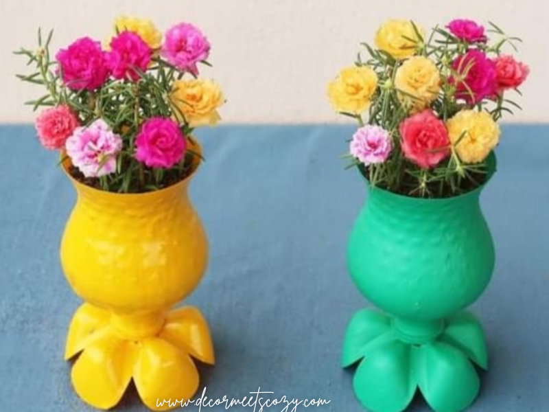 Recycled-Bottle-as-Flower-Pot-as-one-of-the-budget-friendly-decor-ideas