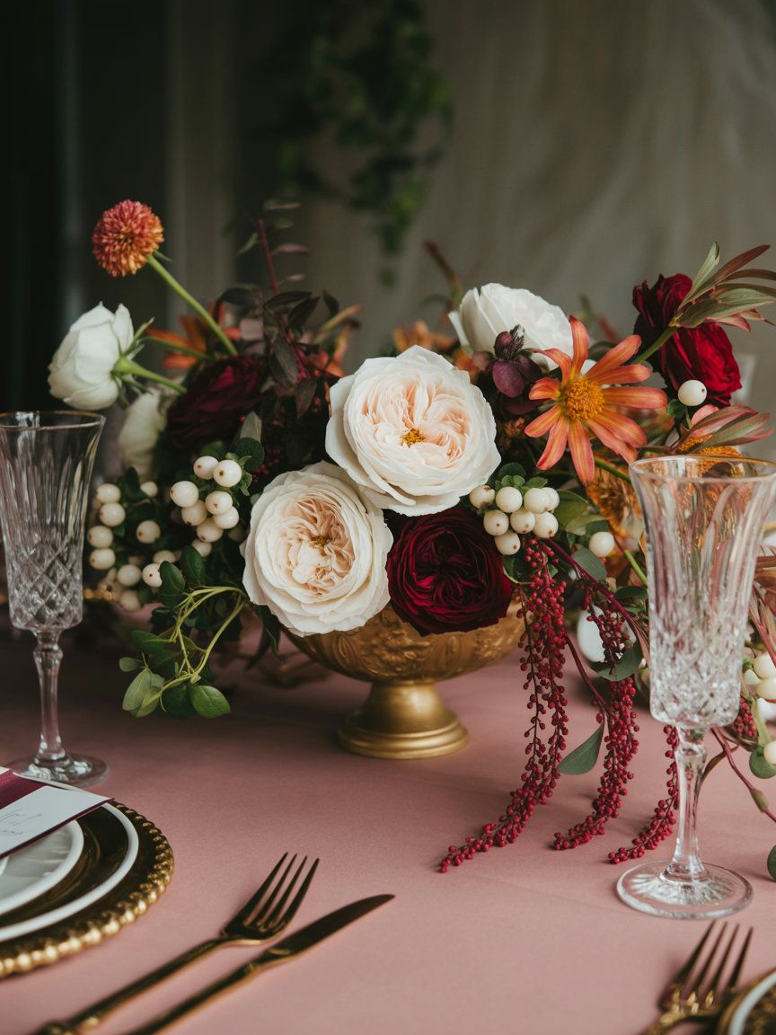 Mixed Textures for Visual Interest as a centerpiece