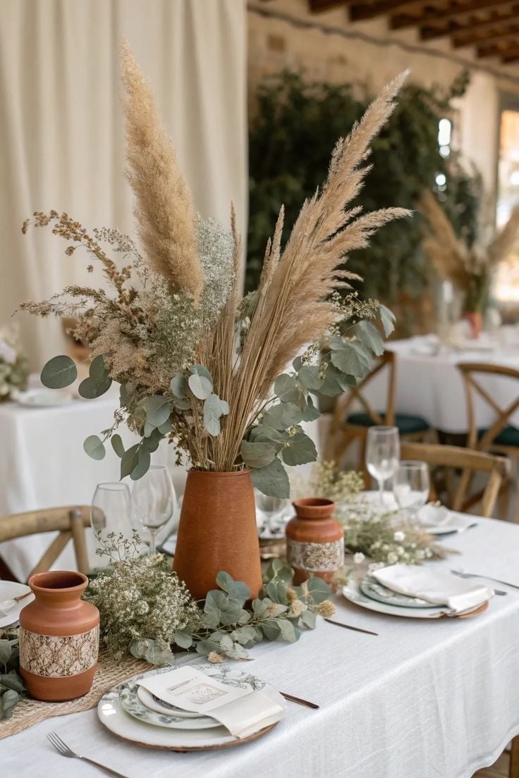 Wheat or Pampas Grass Arrangements as a Centerpiece