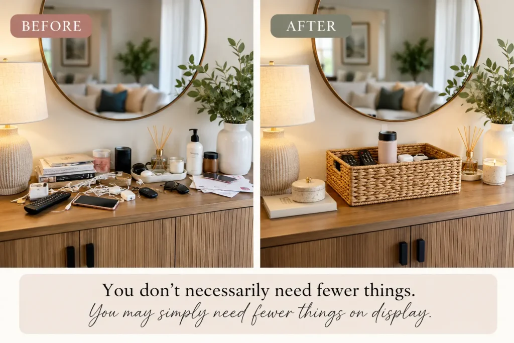 before and after of visual clutter