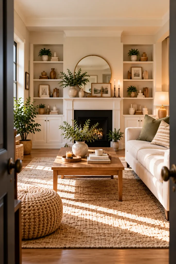 Sunlit-Cozy-Living-Room-Entrance How to Decorate a Home When Visual Clutter Overwhelms You