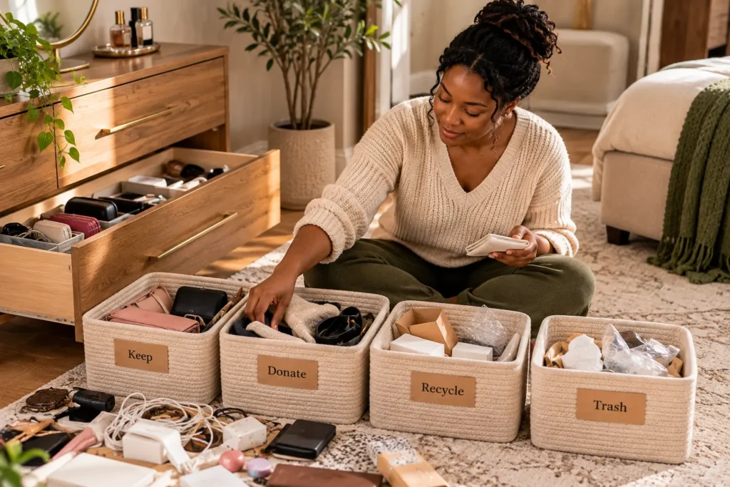 Warm Home Decluttering Session How to Decorate a Home When Visual Clutter Overwhelms You