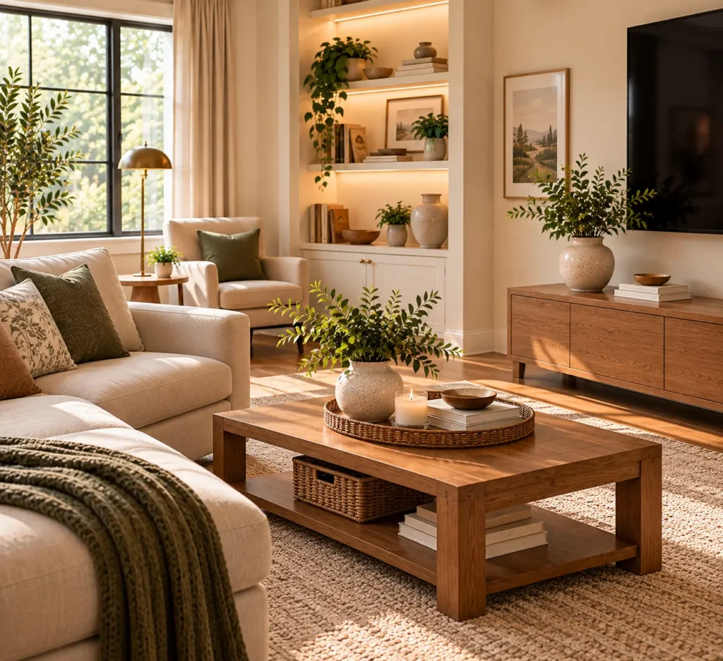 Warm Neutral Living Room Retreat How to Decorate a Home When Visual Clutter Overwhelms You