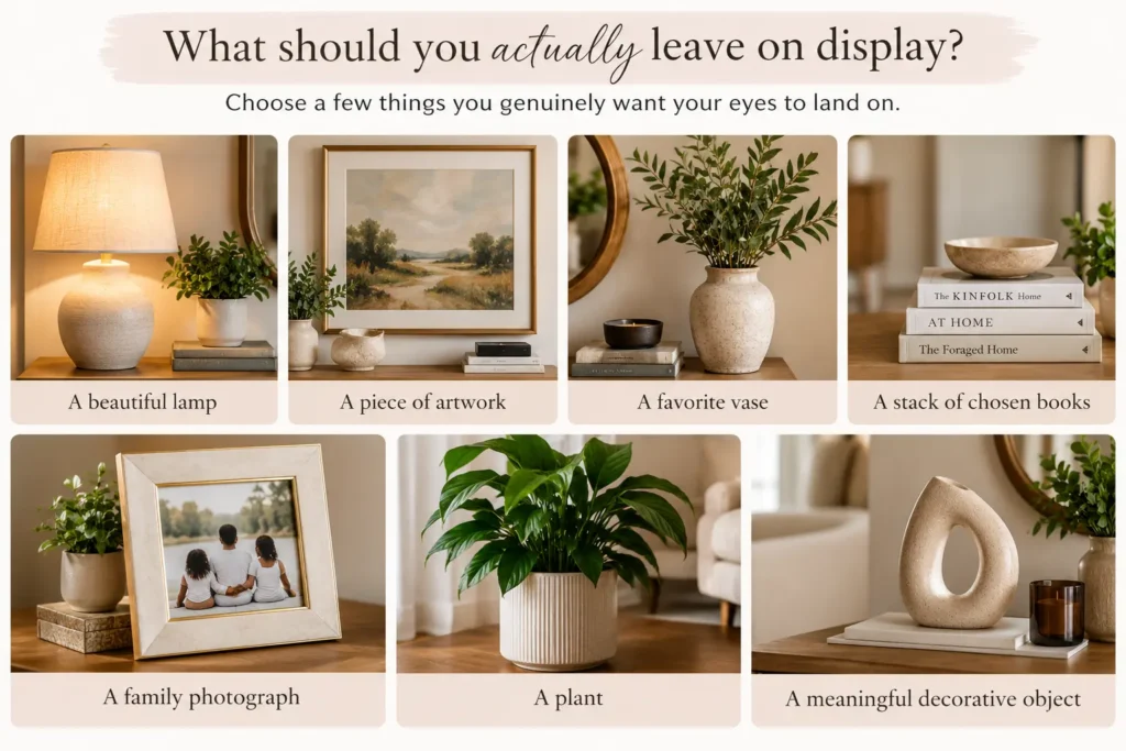 what to display at home to avoid visual clutter